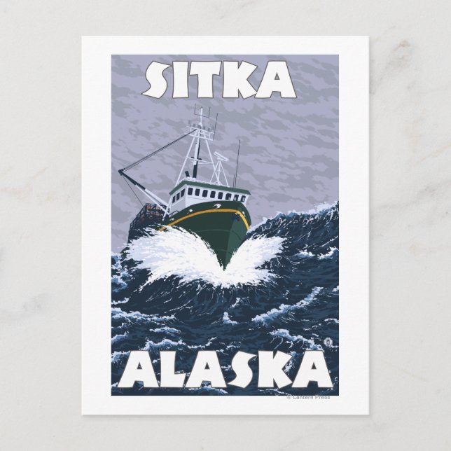 Carte Postale Bateau de pêche - Sitka, Alaska (Devant)