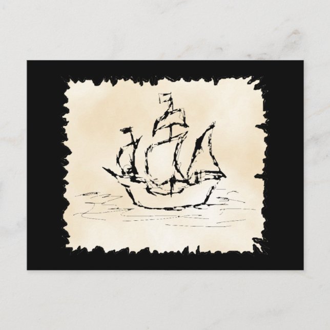 Carte Postale Bateau de pirate (Devant)