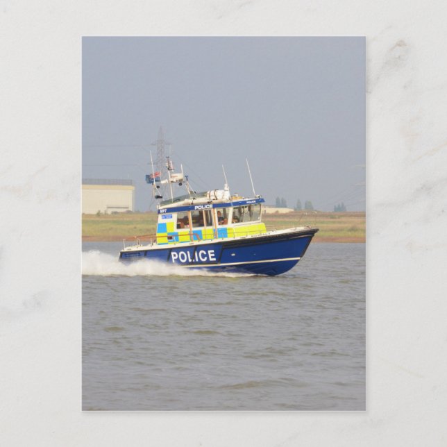 Carte Postale Bateau de police à grande vitesse (Devant)