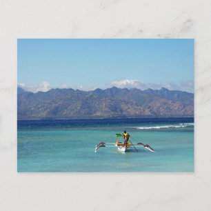 Carte postale bateau des Îles Gili