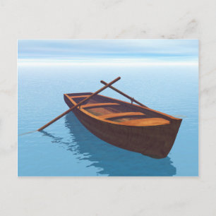 Carte Postale Bateau en bois sur l'eau
