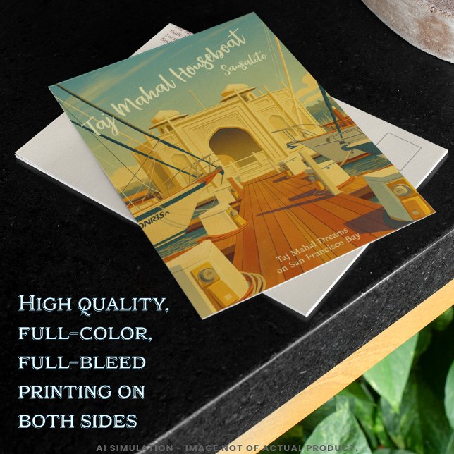 Carte Postale Bateau-maison Taj Mahal, Sausalito, Californie Voy (Créateur téléchargé)
