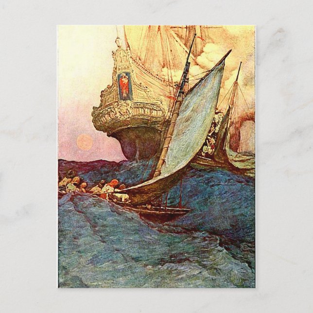 Carte Postale Bateau pirate (Devant)