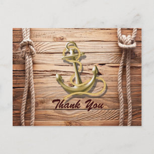 Carte Postale bateau quai plage ancre nautique mariage merci