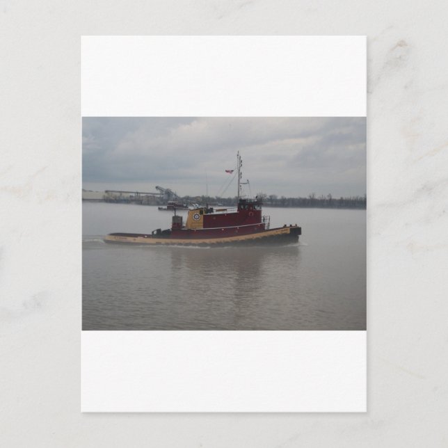 Carte Postale Bateau remorqueur dans le brouillard (Devant)