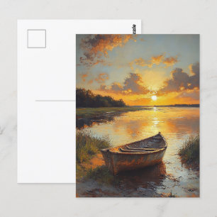 Carte Postale Bateau sur la peinture de bord