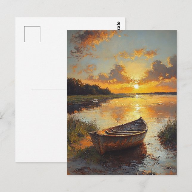 Carte Postale Bateau sur la peinture de bord (Devant / Derrière)