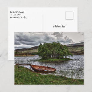 Carte Postale Bateau sur un lac en Ecosse