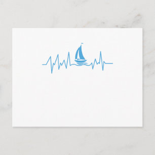 Carte Postale Bateau Voile Cadeau Hearbeat Funny Voilier