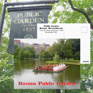 Carte Postale Bateaux à cygne du jardin public de Boston en phot