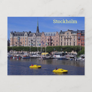 Carte Postale Bateaux à pédales sur une journée d'été à Stockhol
