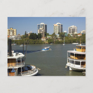 Carte Postale Bateaux à vapeur à aubes, Brisbane River, Brisbane