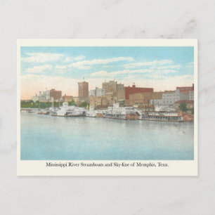 Carte Postale Bateaux à vapeur de la rivière Mississippi et skyl