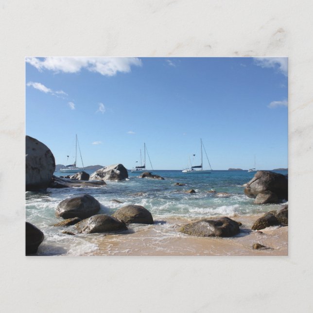 Carte Postale Bateaux à voile aux bains, BVI (Devant)