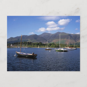 Carte Postale Bateaux à voile Dergone Water Keswick Cumbria