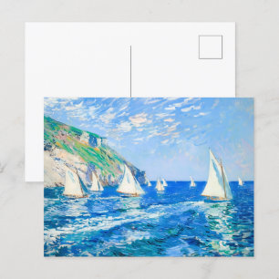 Carte Postale Bateaux à voile sur Eaux Calmes - Peinture impress
