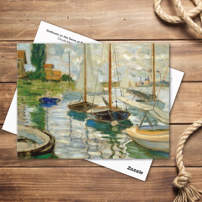 Carte Postale Bateaux à voile sur la Seine Claude Monet (Créateur téléchargé)