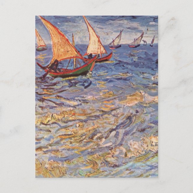 Carte Postale Bateaux à voile - Vincent Van Gogh (Devant)