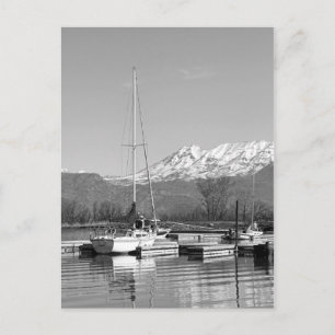 Carte Postale Bateaux À Voiles Noirs Et Blancs Sur Le Lac Photo