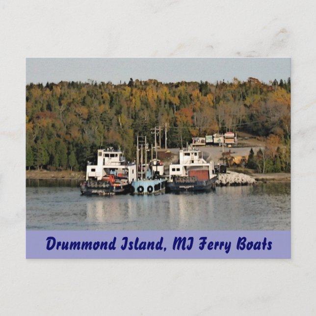 Carte Postale Bateaux de ferry de Drummond Island Michigan (Devant)