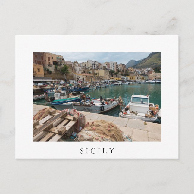 Carte Postale Bateaux de pêche dans le port de Castellammare del (Devant)