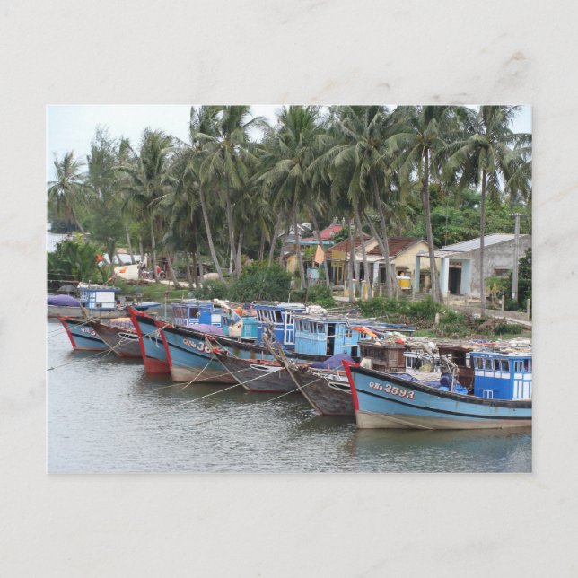 Carte Postale Bateaux de pêche, Hoi An, Vietnam (Devant)