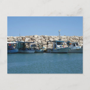 Carte Postale Bateaux de pêche méditerranéens en Blue Sea Design