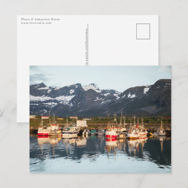 Carte Postale Bateaux de pêche norvégiens (Devant / Derrière)