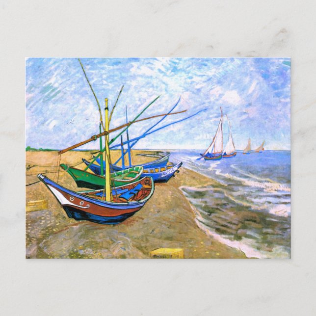 Carte Postale Bateaux De Pêche Plage Saintes-Maries Van Gogh Fin (Devant)