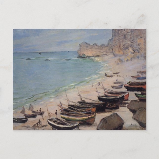 Carte Postale Bateaux sur la plage chez Etretat - Claude Monet (Devant)