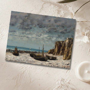 Carte Postale Bateaux sur une plage, Étretat - Gustave Courbet
