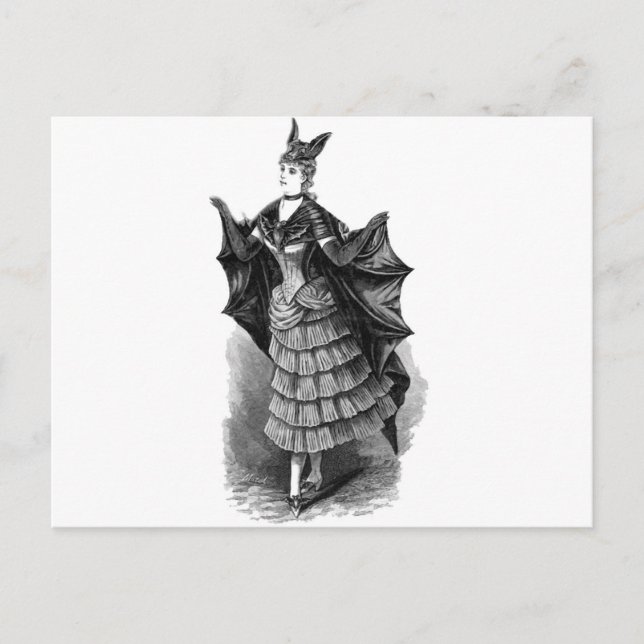 Carte Postale Batgirl victorienne/gothique / Costume de chauve-s (Devant)