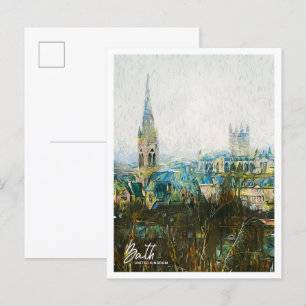 Carte Postale Bath Royaume-Uni Oil Paint City Paysage