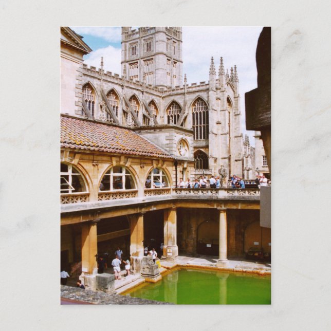 Carte Postale Bath, thermes romains et abbaye de Bath (Devant)