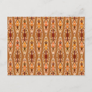 Carte Postale Batik Tribal - Rouille, Terracotta et Beige