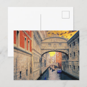 Carte Postale Bâtiment de la gondole de la voie navigable de Ven