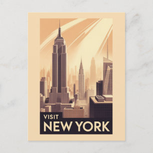 Carte Postale Bâtiment Empire State de New York Voyage Vintage