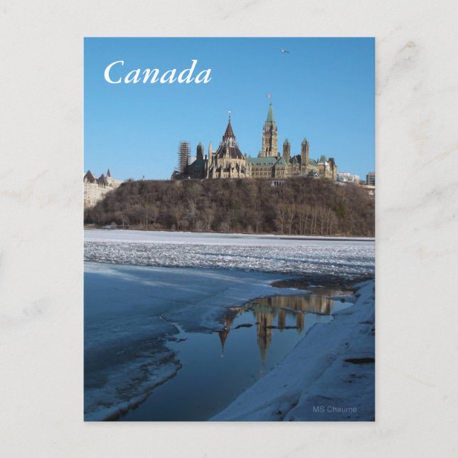 Carte Postale Bâtiments du Parlement du Canada Vue depuis la riv (Devant)