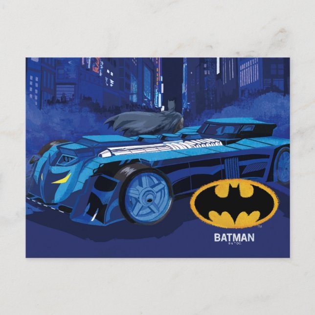 Carte Postale Batman Patrouille de nuit dans la ville de Gotham (Devant)