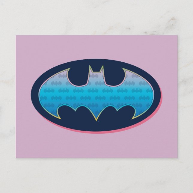 Carte Postale Batman | Symbole rose et bleu (Devant)