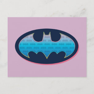 Carte Postale Batman   Symbole rose et bleu