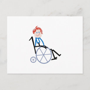 Carte Postale Bâton pour enfant en fauteuil roulant