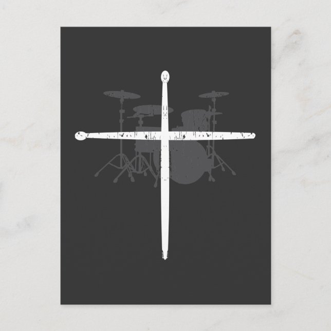 Carte Postale Bâtons à tambour de musicien religieux (Devant)