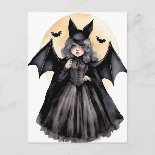 Carte Postale Bats d'Halloween (Devant)