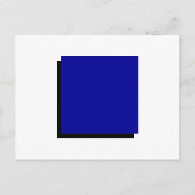 Carte Postale Bauhaus classique Carré bleu d'art géométrique (Devant)
