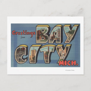 Carte Postale Bay City, Michigan - Scènes de grandes lettres