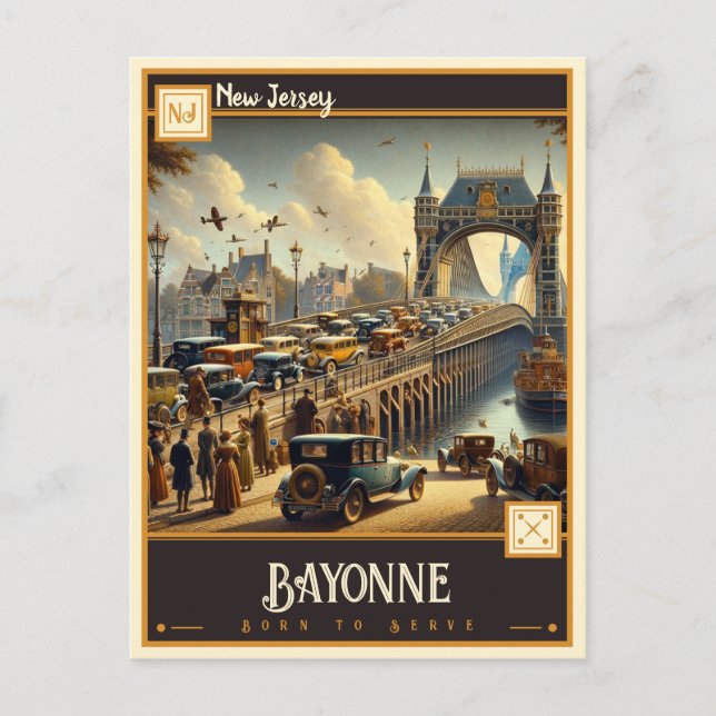 Carte Postale Bayonne, New Jersey | VINTAGE (Devant)