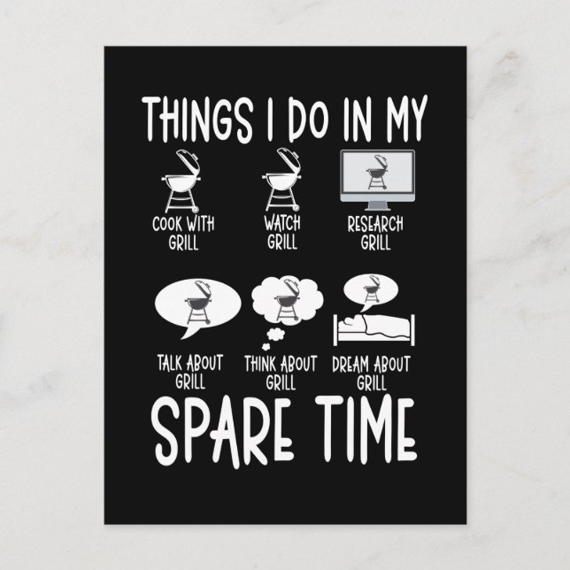 Carte Postale BBQ Grill Humour Grill Viande Lover (Devant)