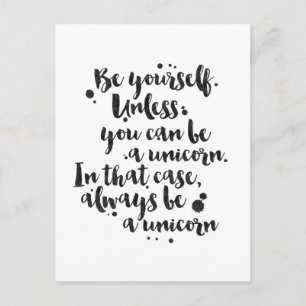 Carte Postale Be a Unicorn - Inspirational Card