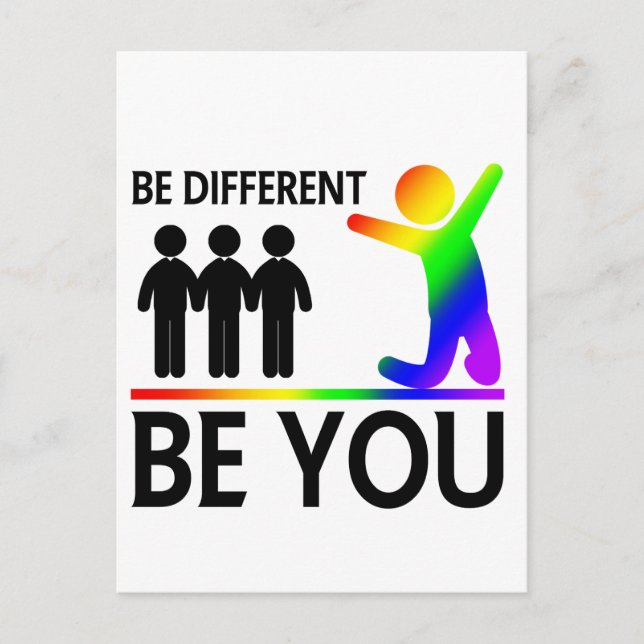 Carte Postale Be different - LGBTQ Pride (Devant)